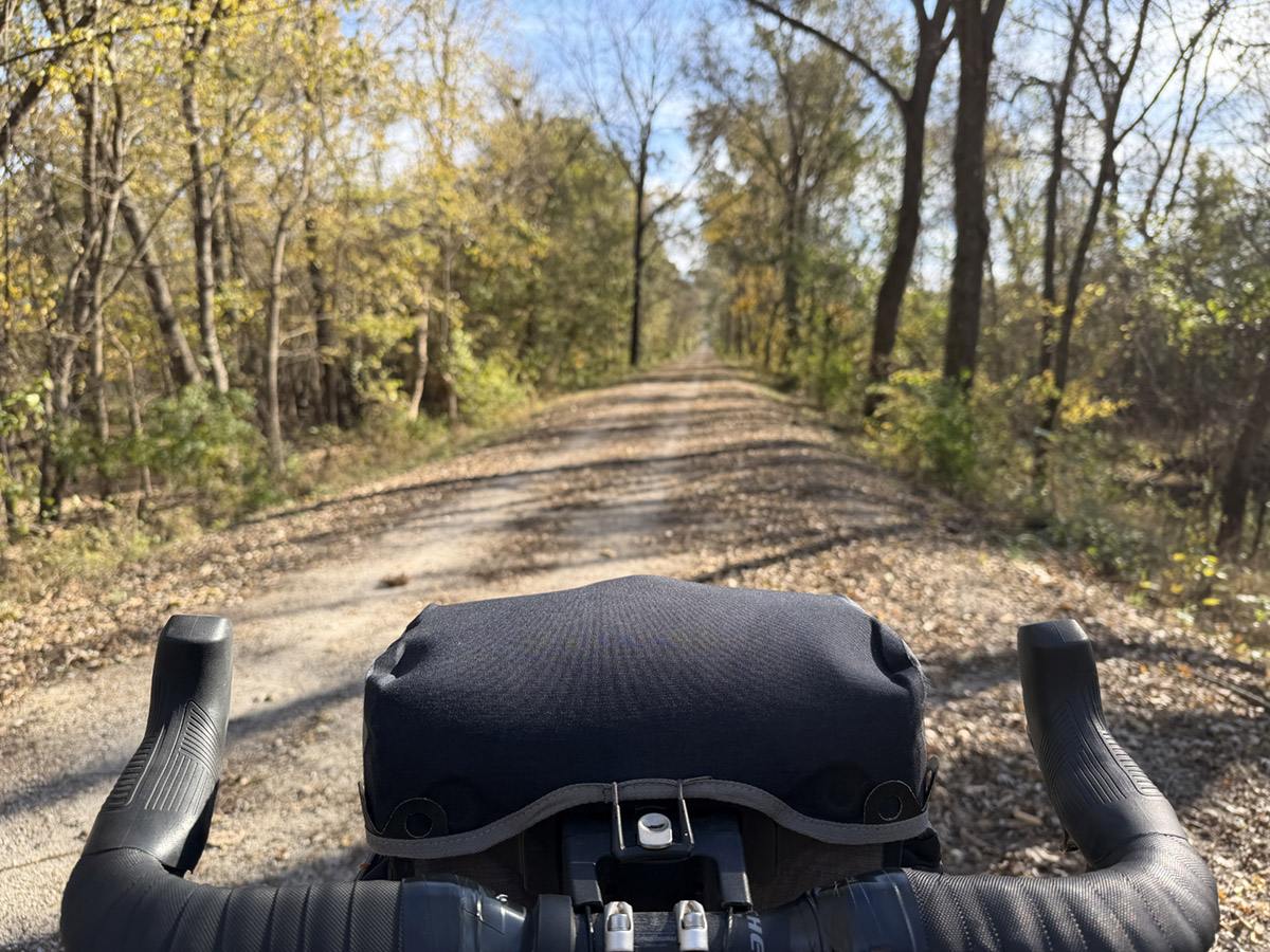 Looking over my handlebars at the Katy Trail